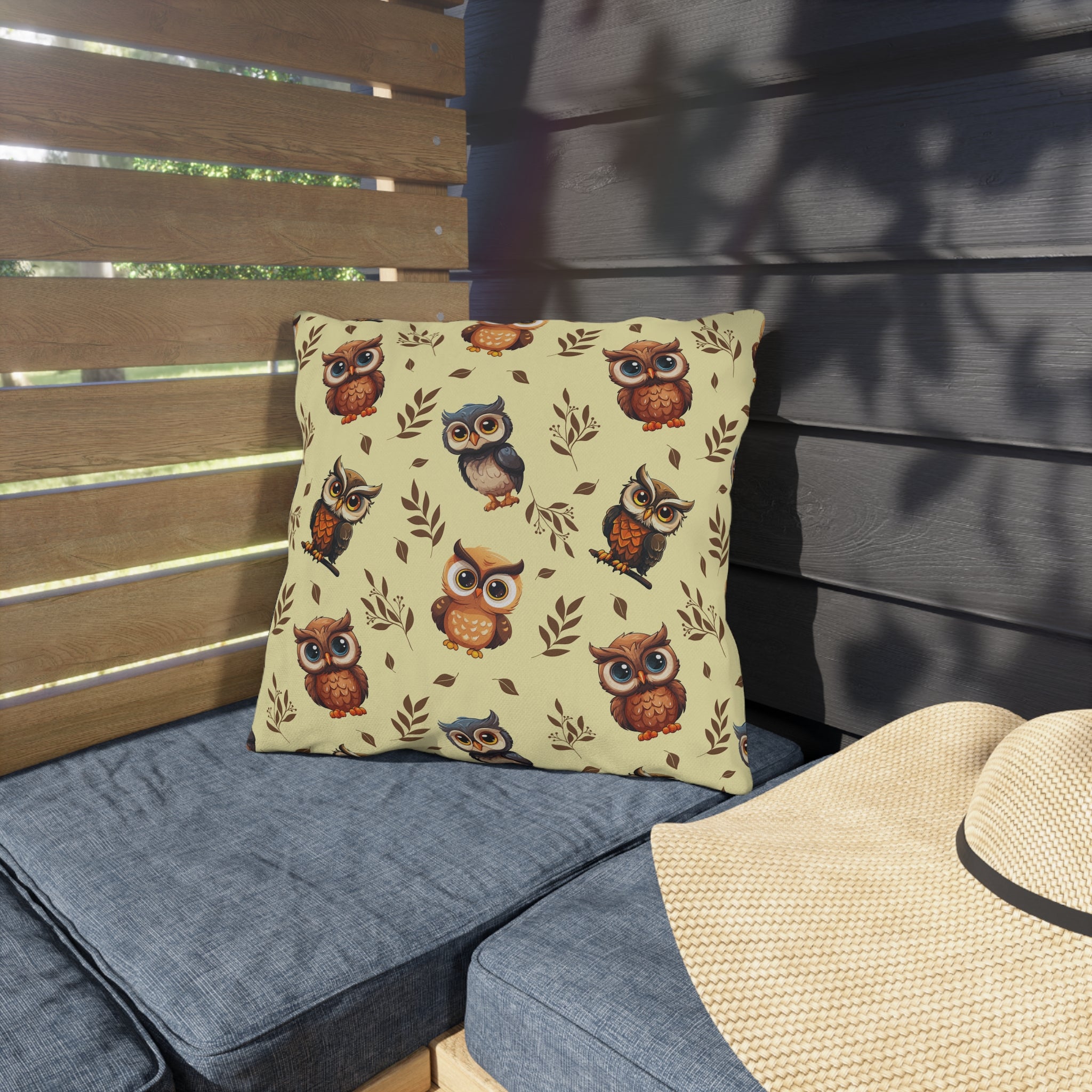 Owl Pattern Outdoor Pillow