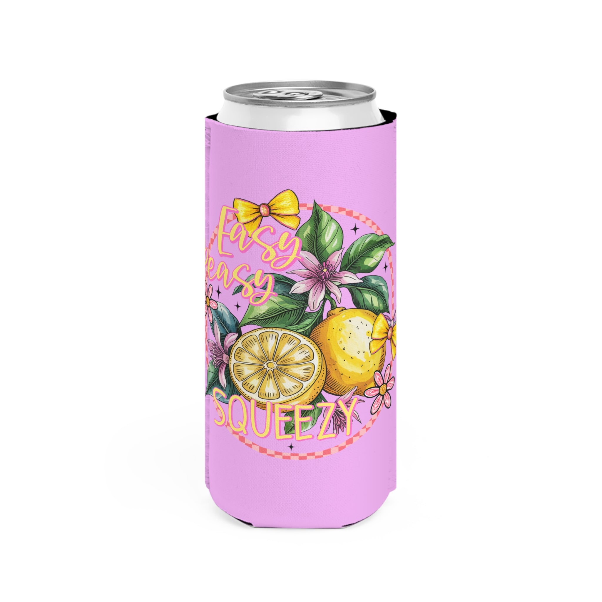 Easy Peasy Lemon Squeezy Slim Can Coozie