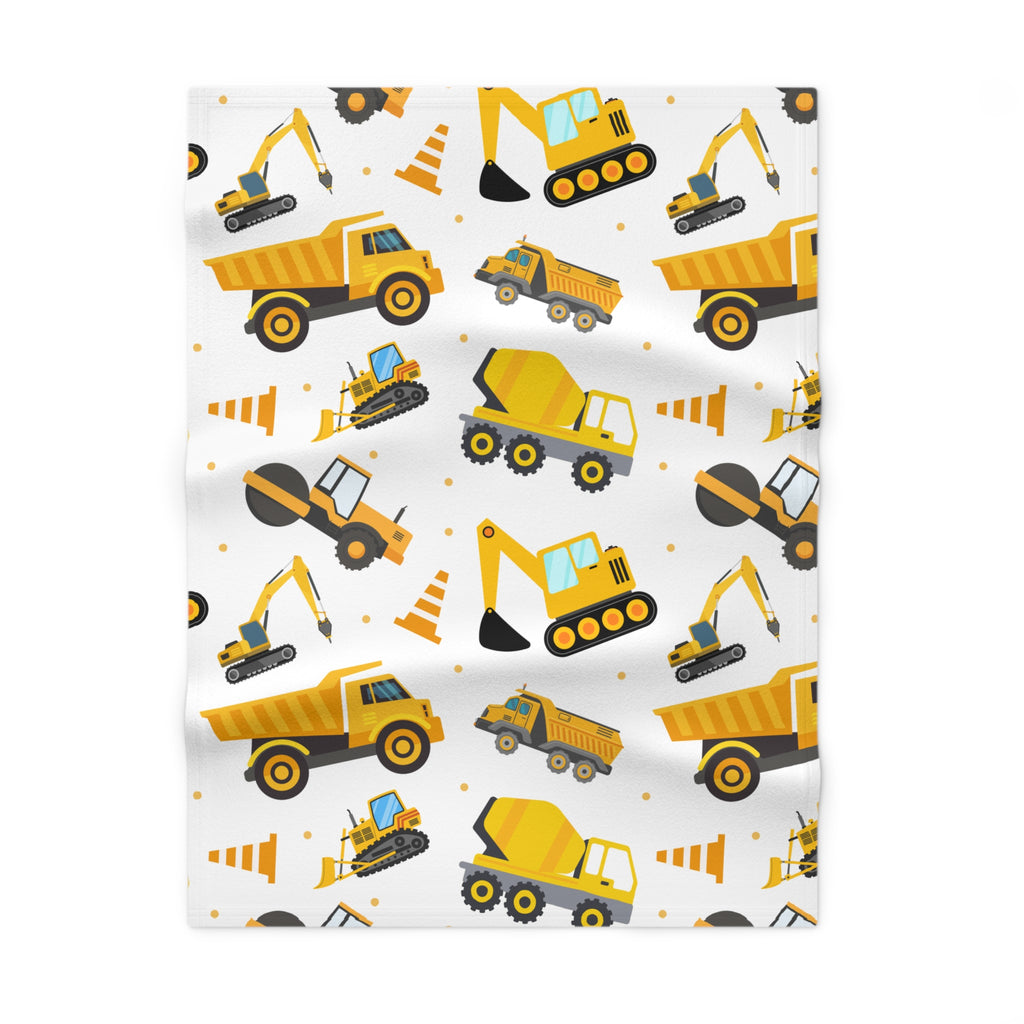 Construction Trucks Fleece Baby Blanket