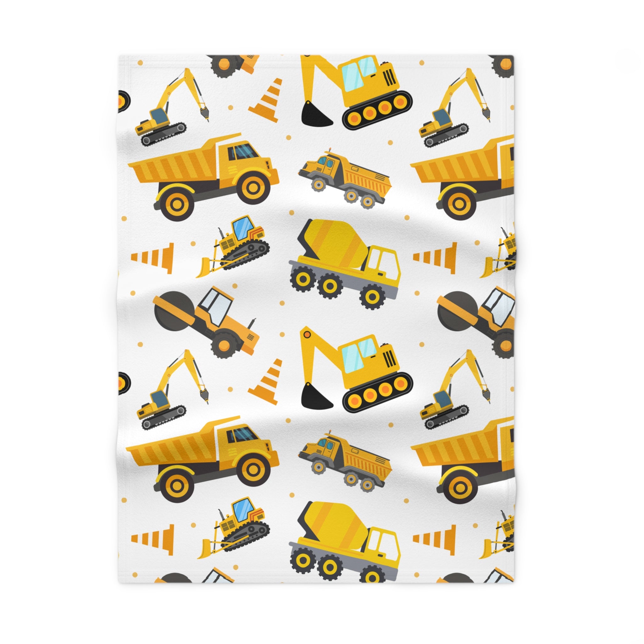 Construction Trucks Fleece Baby Blanket