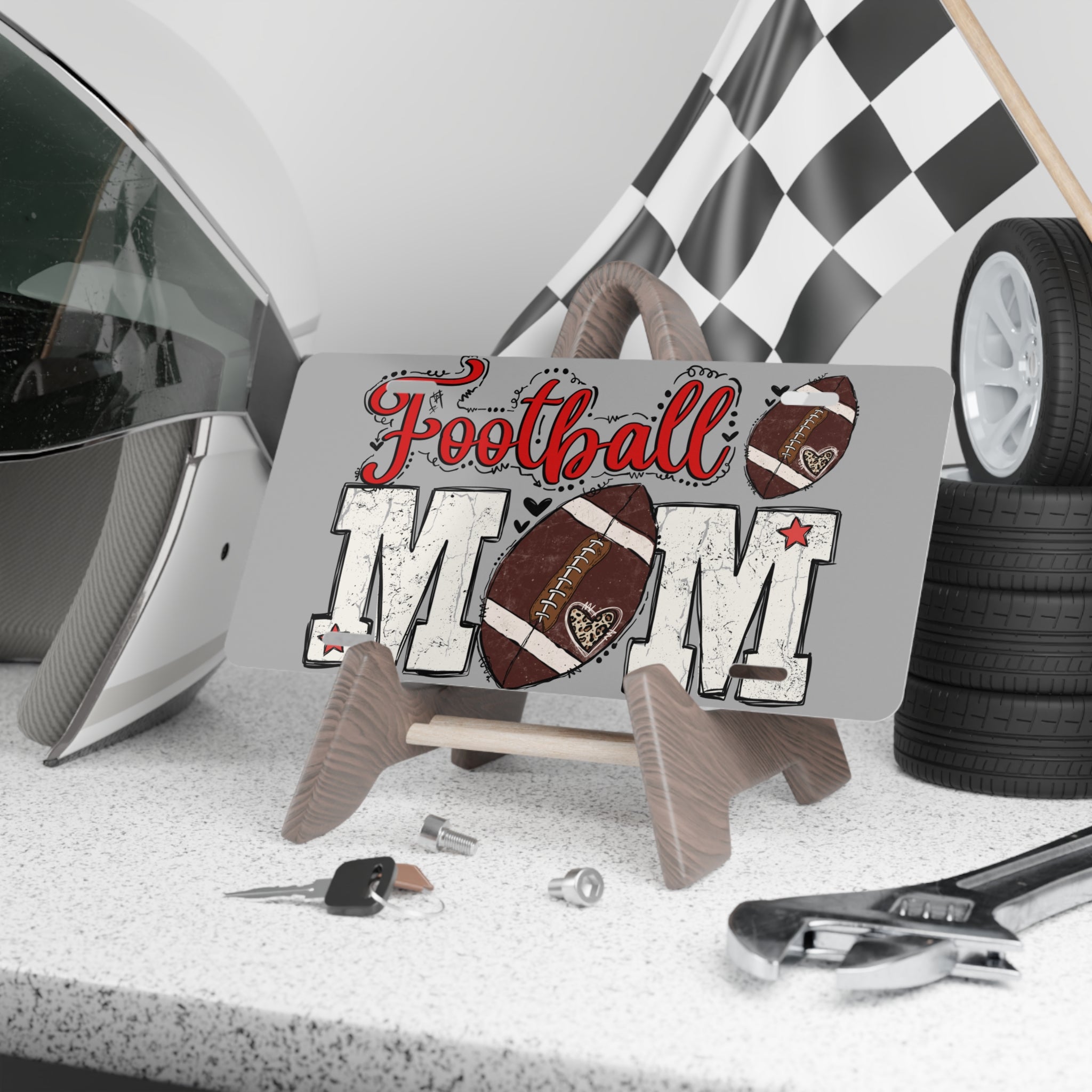 Football Mom License Plate