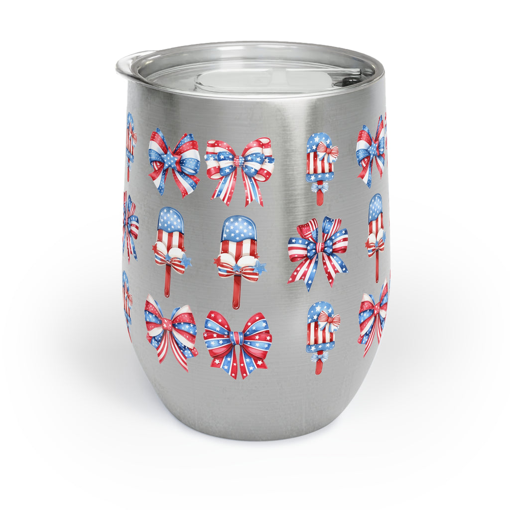 4th of July Wine Tumbler