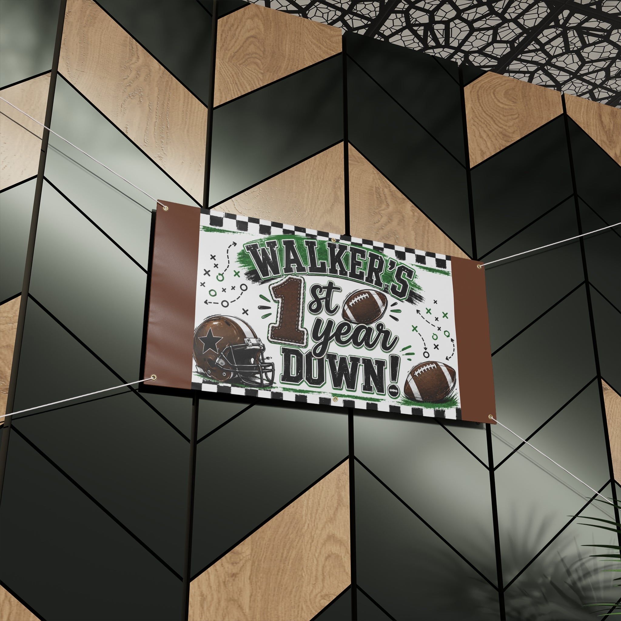 Personalized Football 1st Year Down Banner — Walker's Custom Sports Birthday Sign