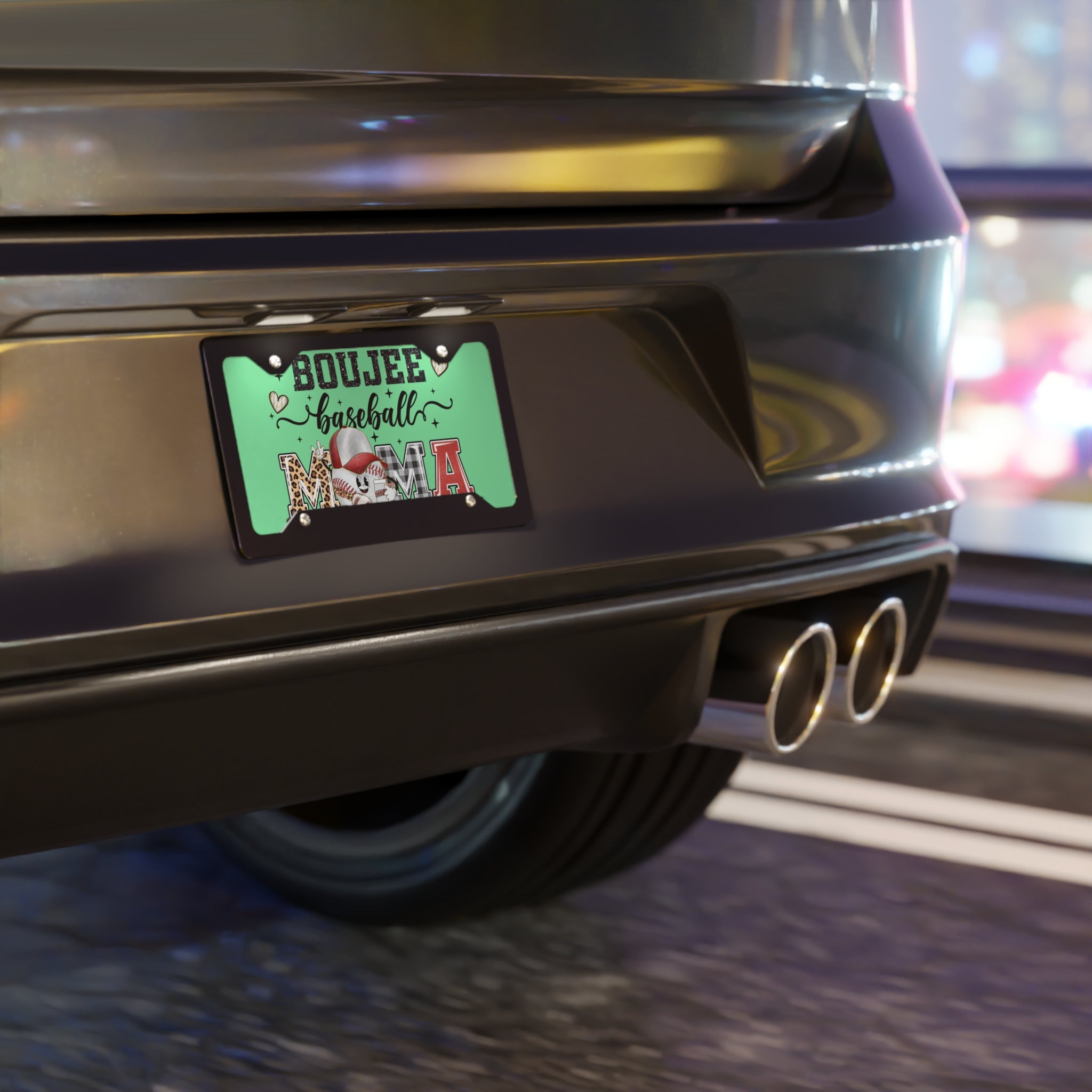 Boujee Baseball Mama License Plate