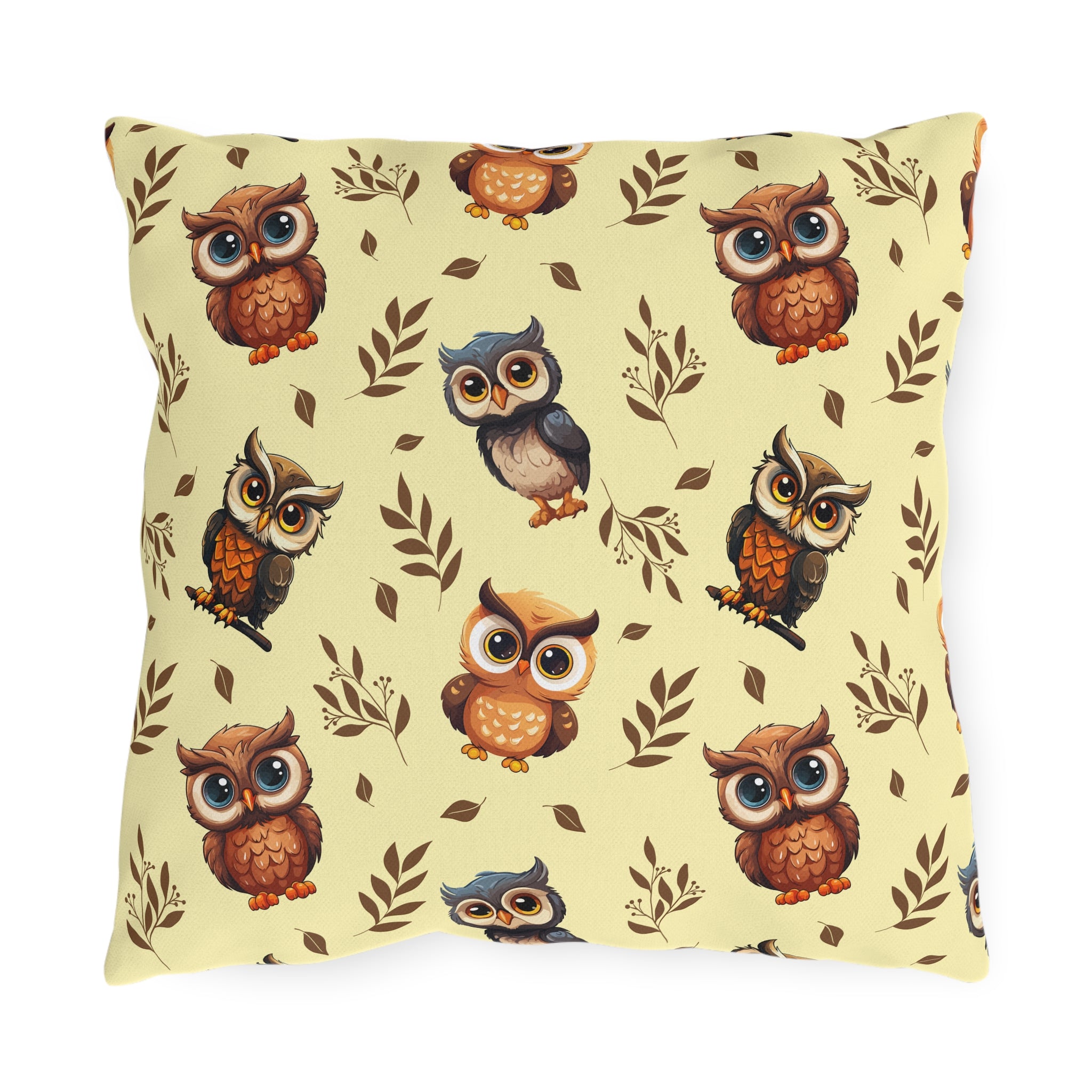 Owl Pattern Outdoor Pillow