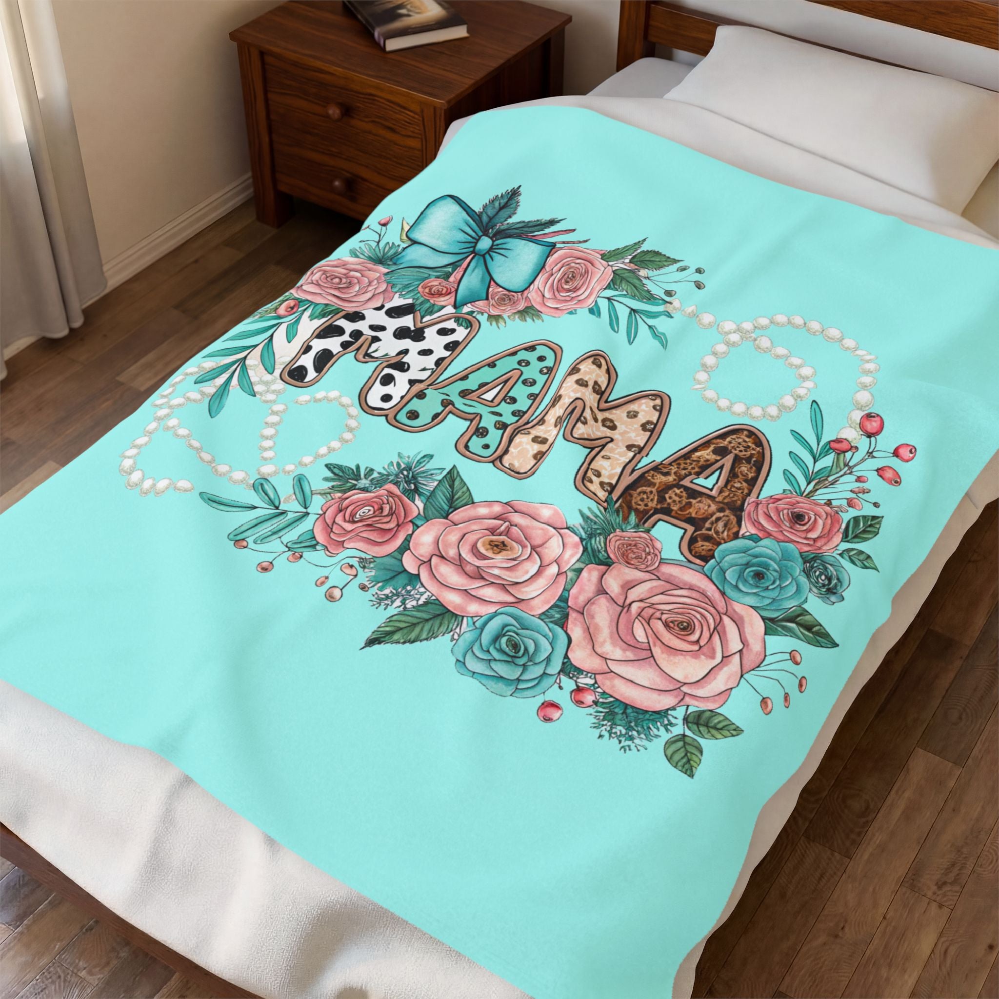 Mama Floral Plush Blanket