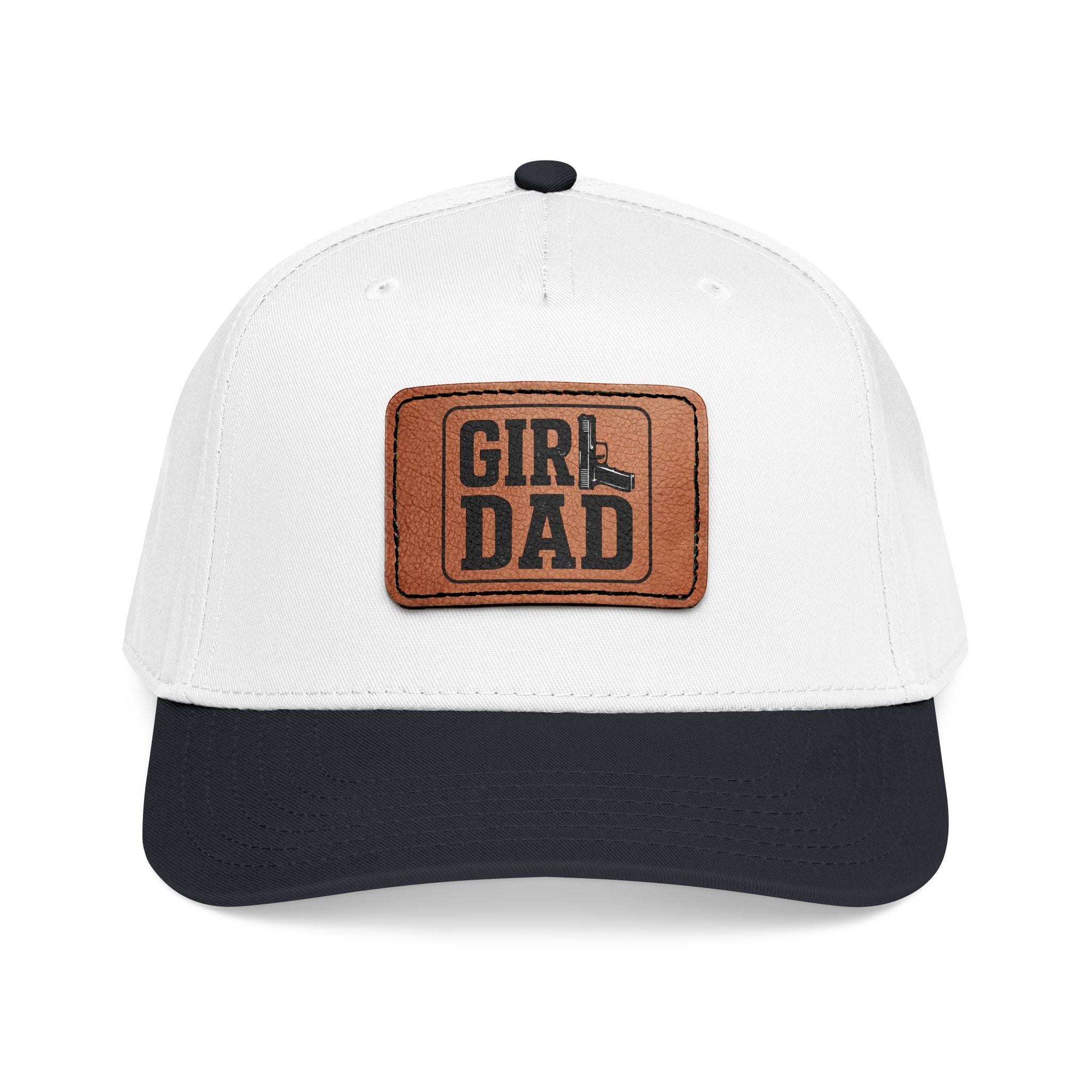 Girl Dad Leather Patch Baseball Cap — Mid Profile Hat for Proud Fathers