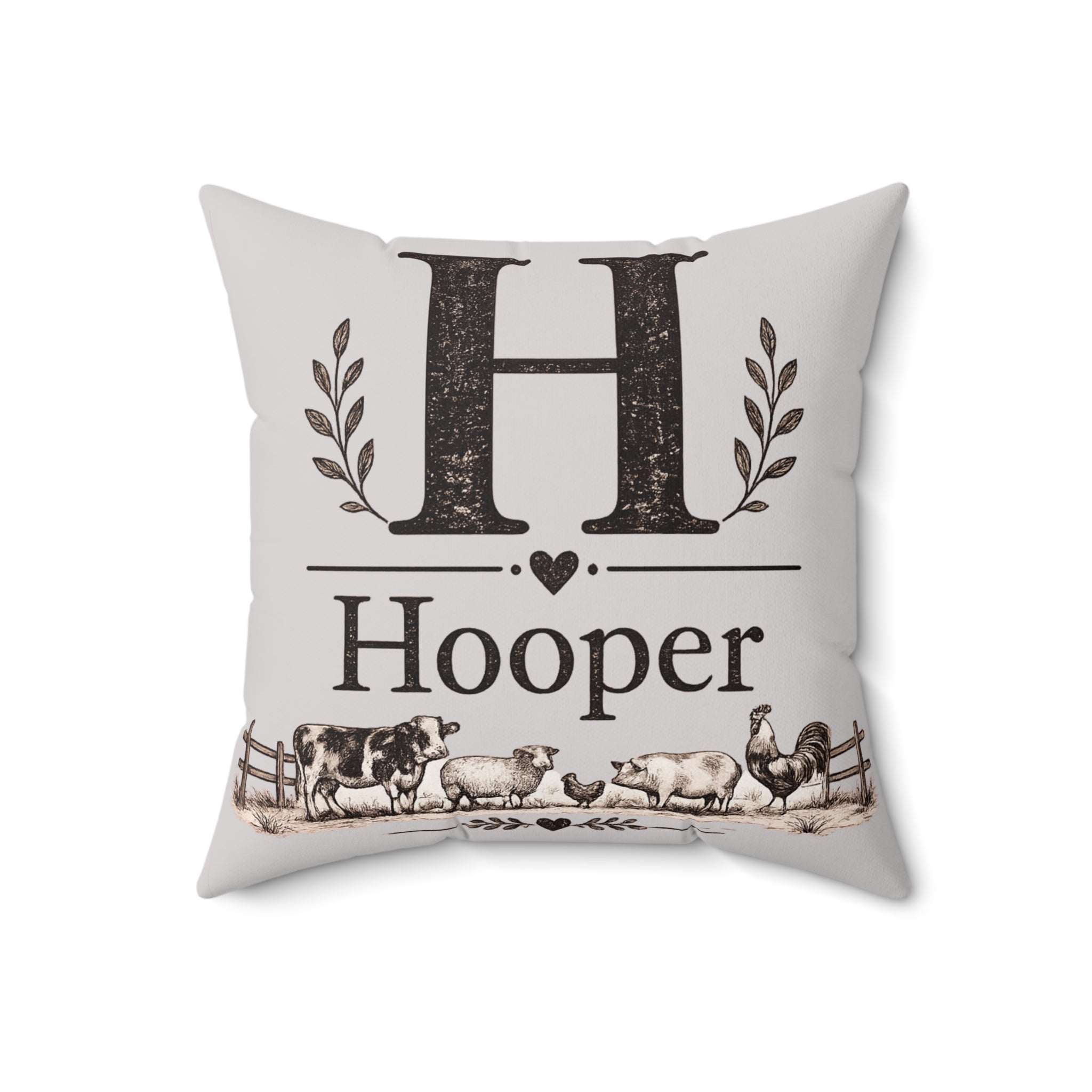 'H' Hooper Monogram Decorative Throw Pillow
