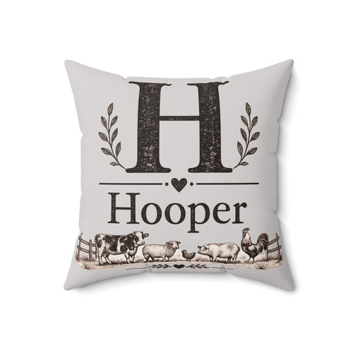 'H' Hooper Monogram Decorative Throw Pillow