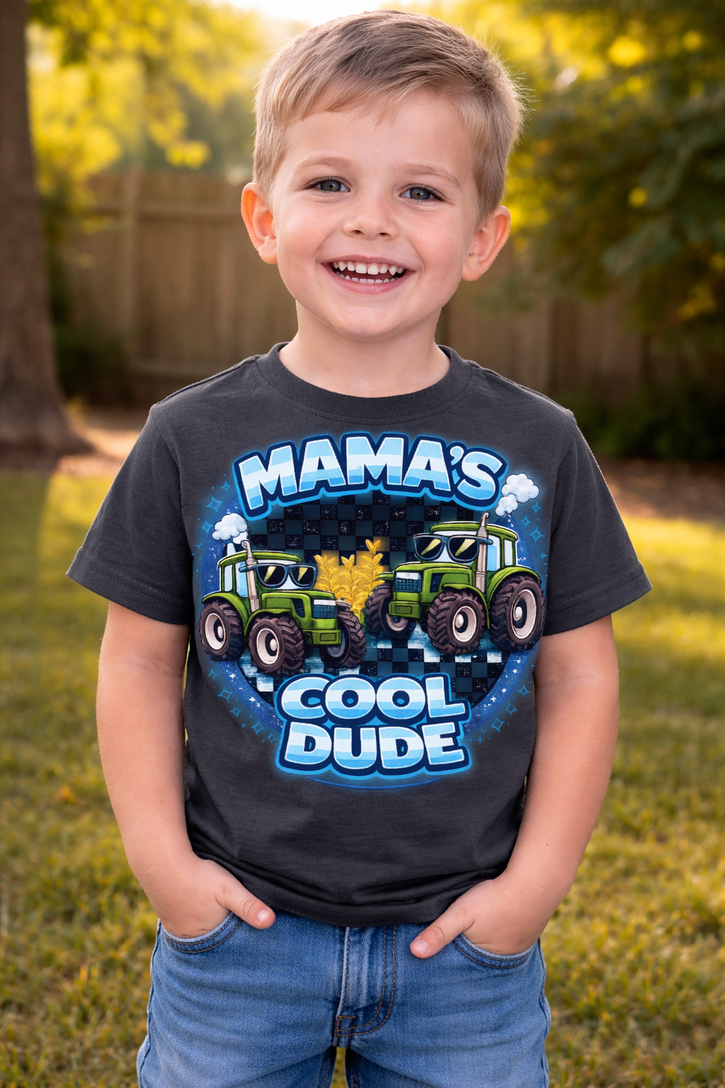 Tractor Mama's Cool Dude Graphic Kids T-shirt