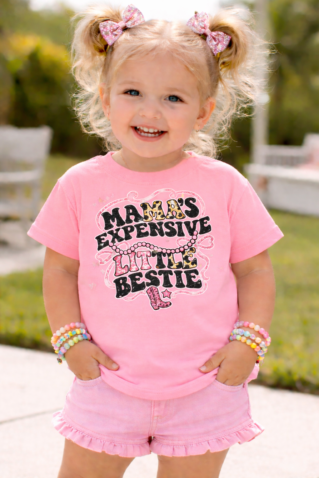 Mama Expensive Little Bestie Toodler T-shirt