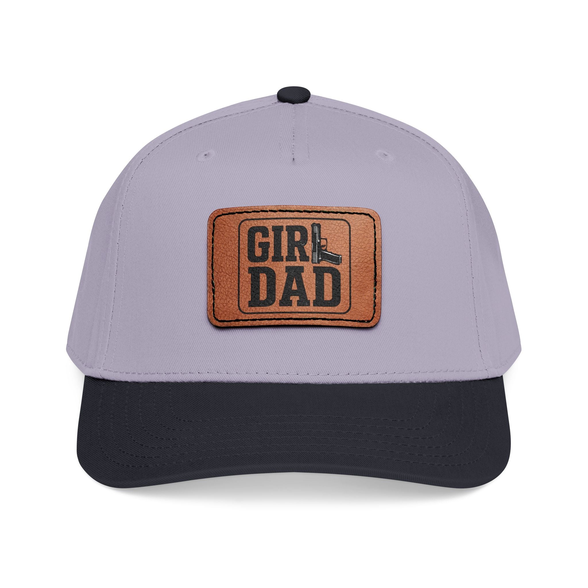 Girl Dad Leather Patch Baseball Cap — Mid Profile Hat for Proud Fathers