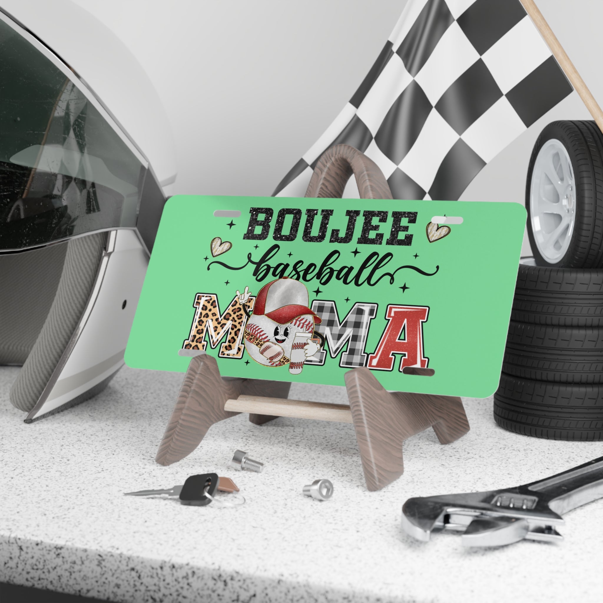 Boujee Baseball Mama License Plate
