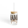 Leopard Mama Glass with Straw