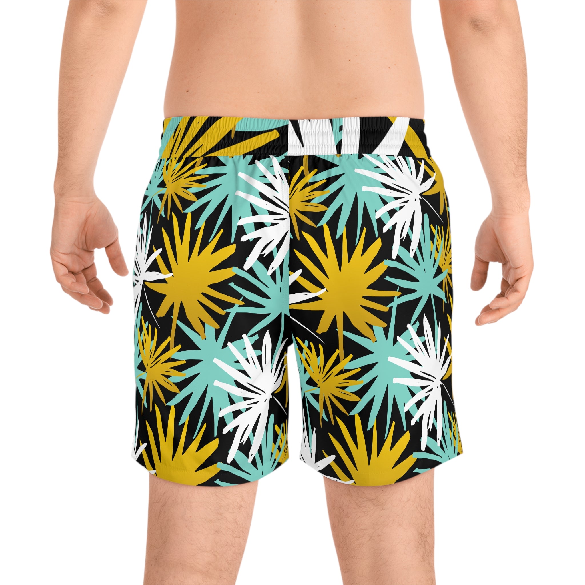 Teal & Gold Men Swim Trunks