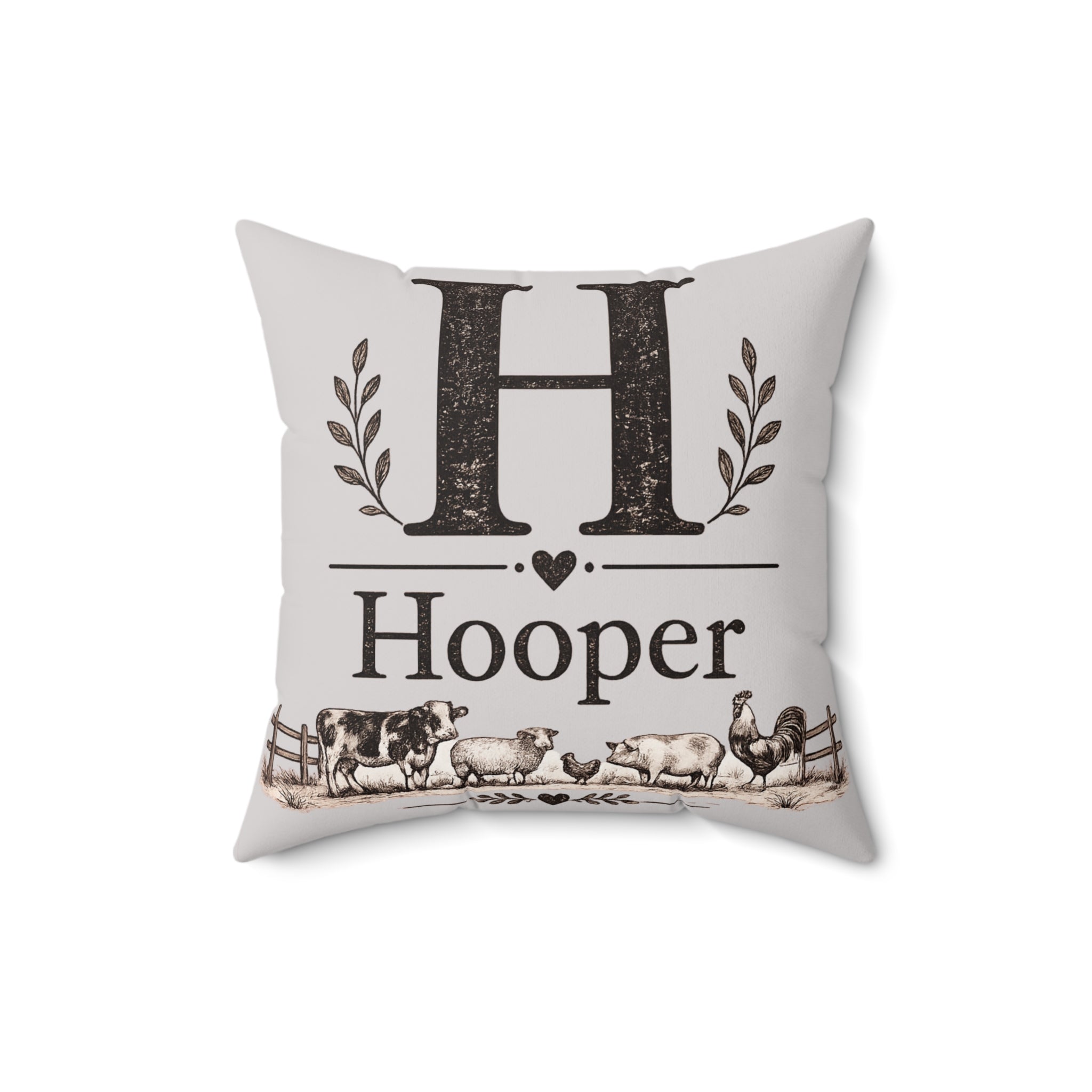 'H' Hooper Monogram Decorative Throw Pillow