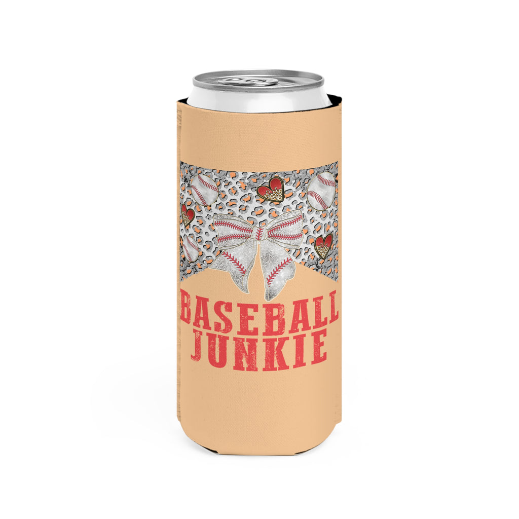 Baseball Junkie Slim Can Coozie
