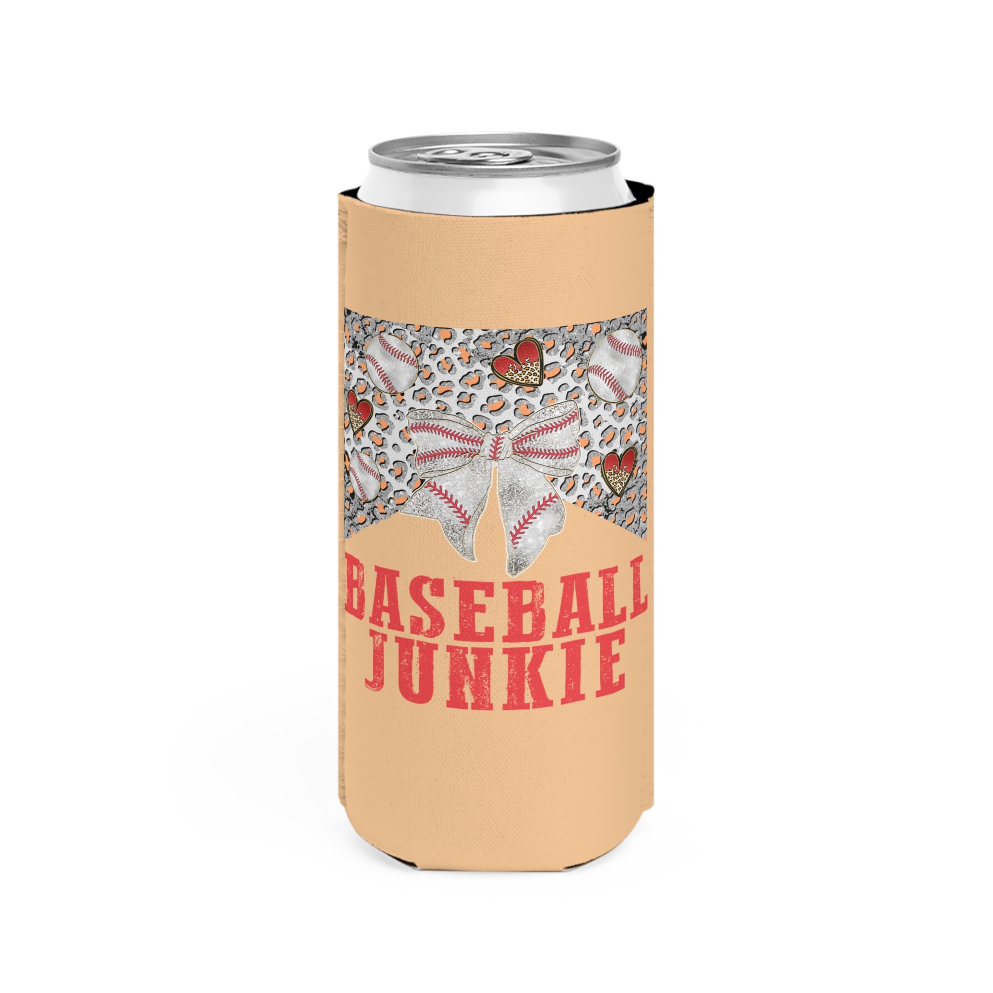 Baseball Junkie Slim Can Coozie