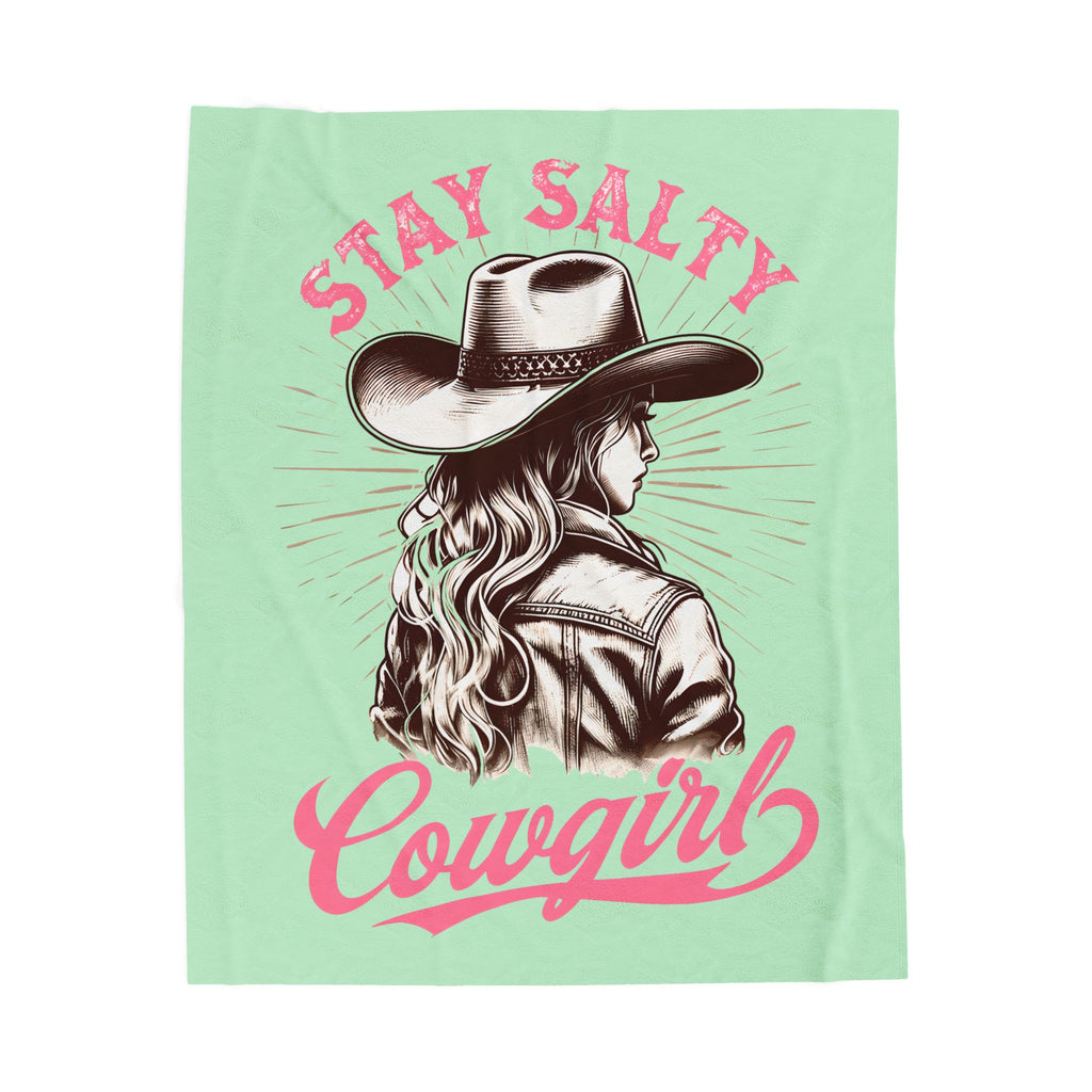 Stay Salty Cowgirl Plush Blanket