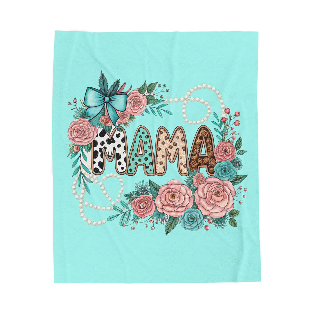Mama Floral Plush Blanket