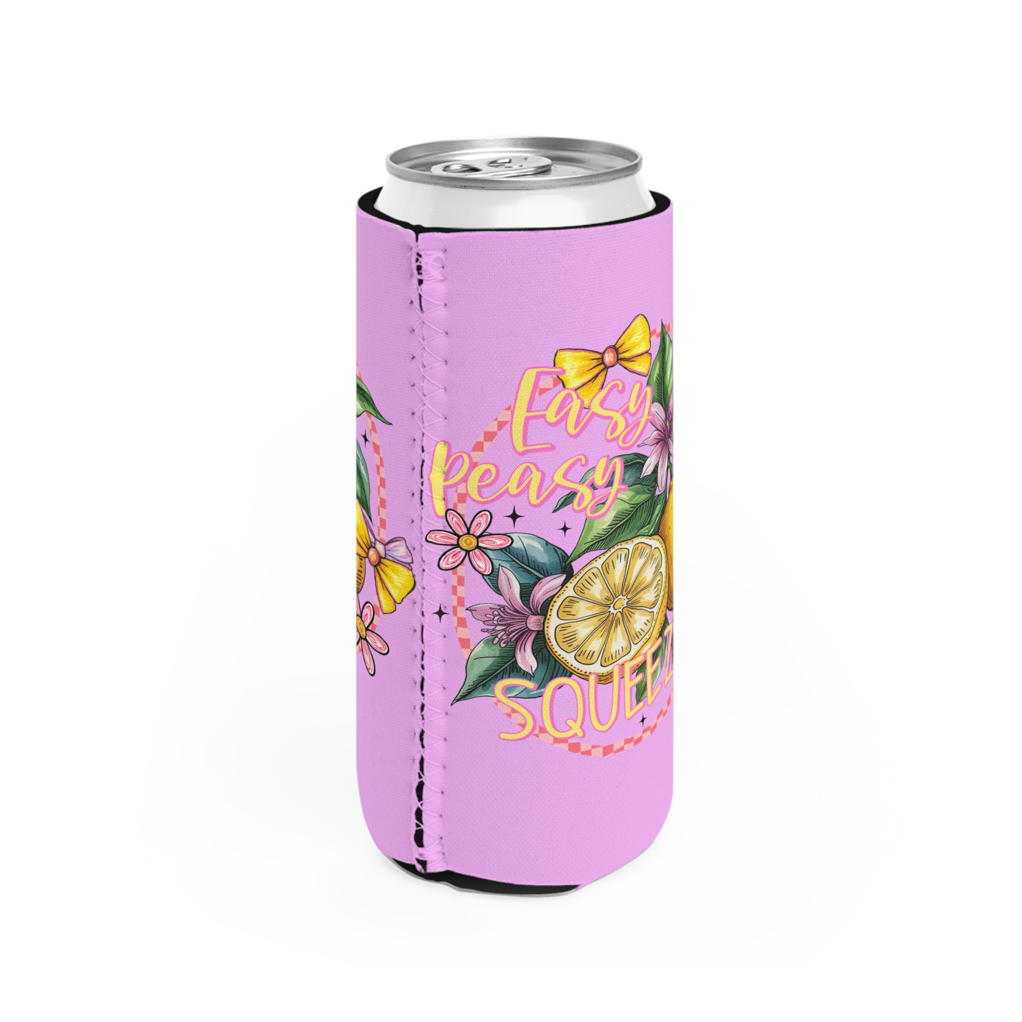 Easy Peasy Lemon Squeezy Slim Can Coozie